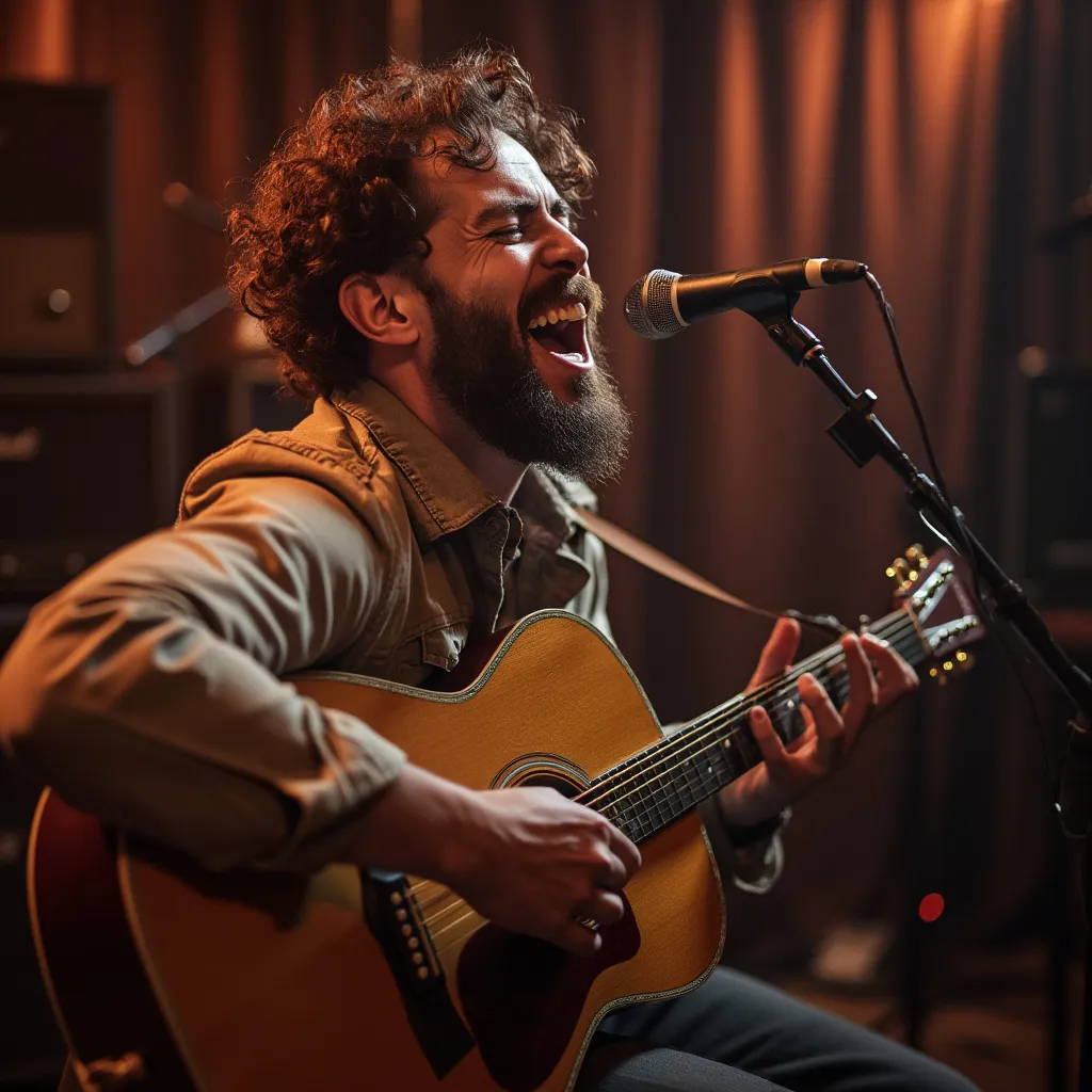 Instructor de música tocando la guitarra